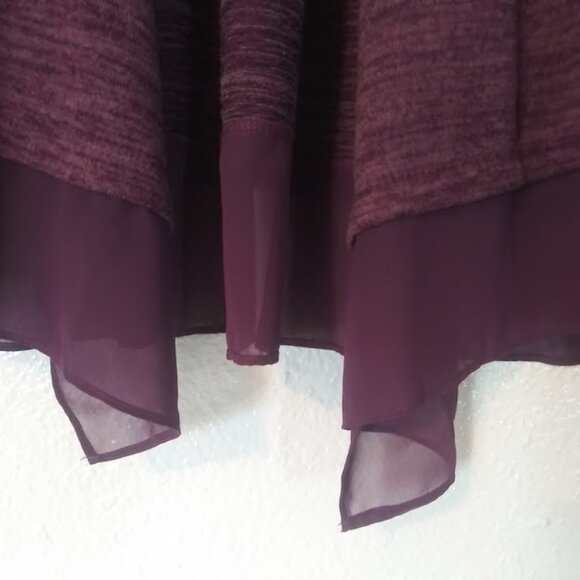 Logo by Lori Goldstein Women's S purple marbled sleeveless cardigan sweater - Picture 4 of 13